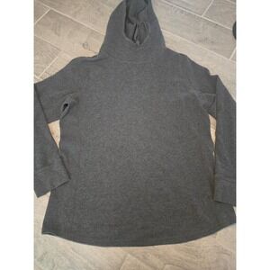 Duluth Trading‎ Co Womens Grey Long Sleeve Hoodie Waffle Knit Shirt XL